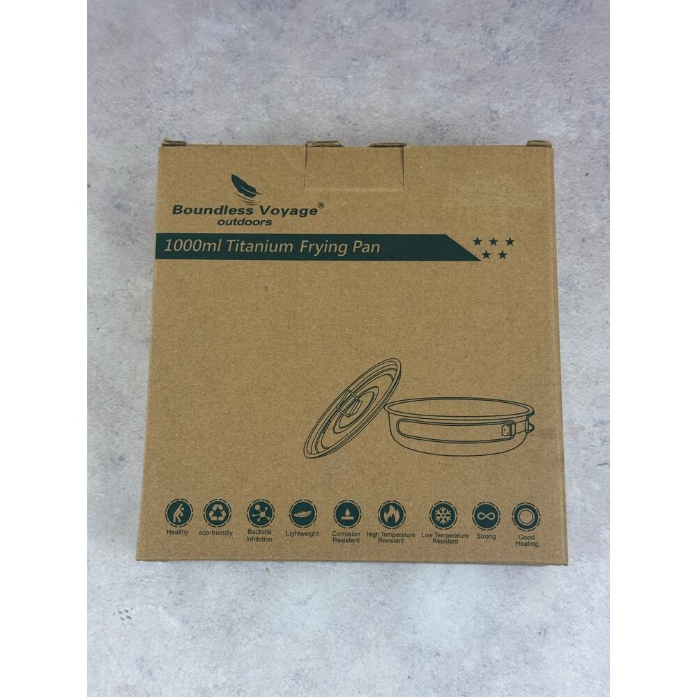 Boundless Voyage Ti2065C Titanium 1000ml Frying Pan Folding Handles
